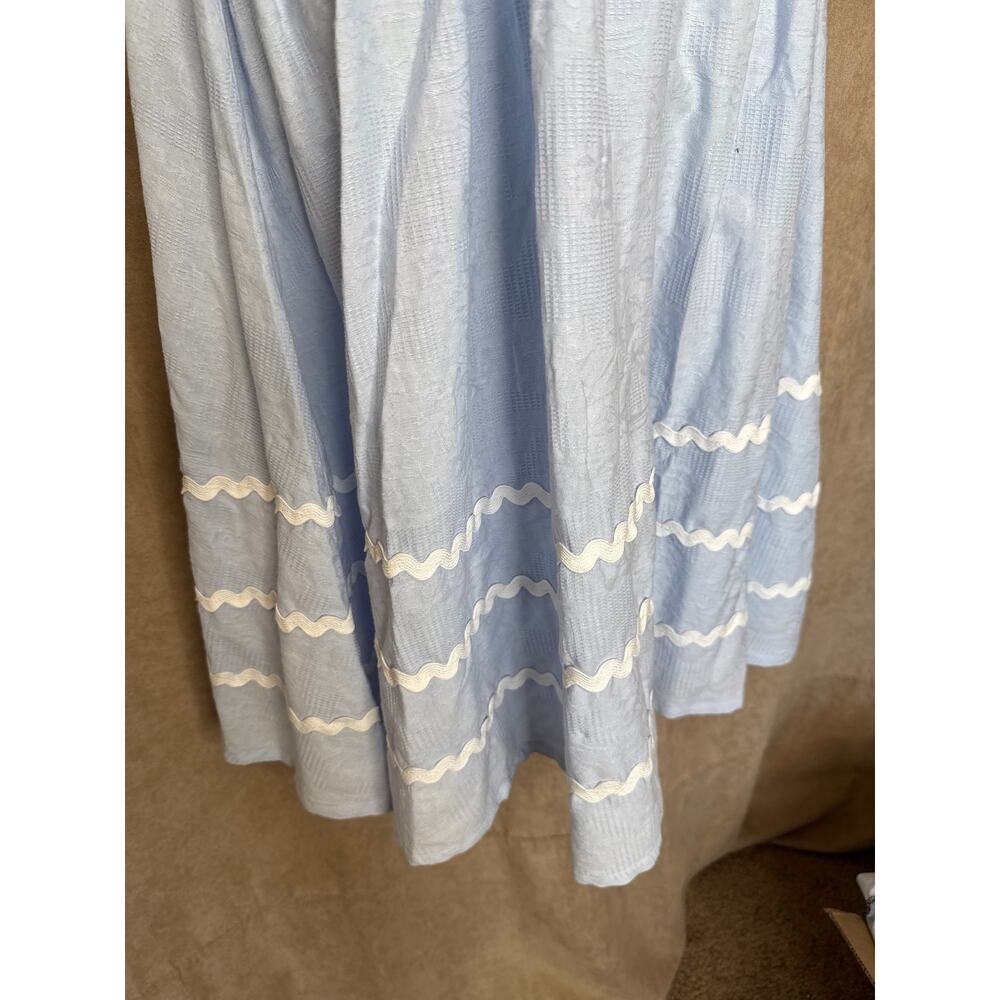 Unique Vintage Light Blue Ric Rac Cotton Swing Dress M NWT - Picture 8 of 9